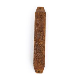 Decor - Wooden Mezuzah Case 9"x1.5" Ornamental