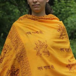 Meditation Yoga Prayer Shawl - Durga - Yellow Medium
