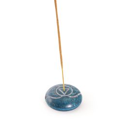 Incense Burner - Soapstone Pebble Third Eye Chakra Ajna 2.5"