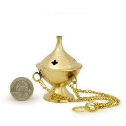 Burner - Hanging Brass Burner, Jali 2.5"Hx2"D