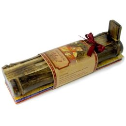 Incense Gift Set - Bamboo Burner + 3 Meditation Incense Sticks Packs & Greeting - Thinking of you!