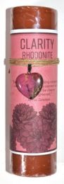 Clarity Pillar candle with Rhodonite heart