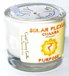 Solar chakra soy votive candle