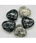 2" Black in Green Stone heart