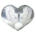 3" Selenite heart , Angel Wings