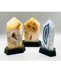 .7-1.2# Agate polished on wood base