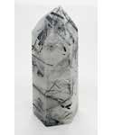 3+" Quartz w Black Tourmaline obelisk