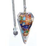 6-sided Seven Chakra Orgone pendulum