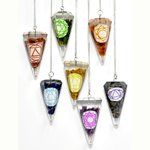 (set of 7) 6 sided 7 Chakra orgone pendulum