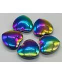 1 3/4" Hematite, Rainbow heart