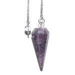 6-sided Lepidolite pendulum