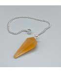 6-sided Orange Selenite pendulum